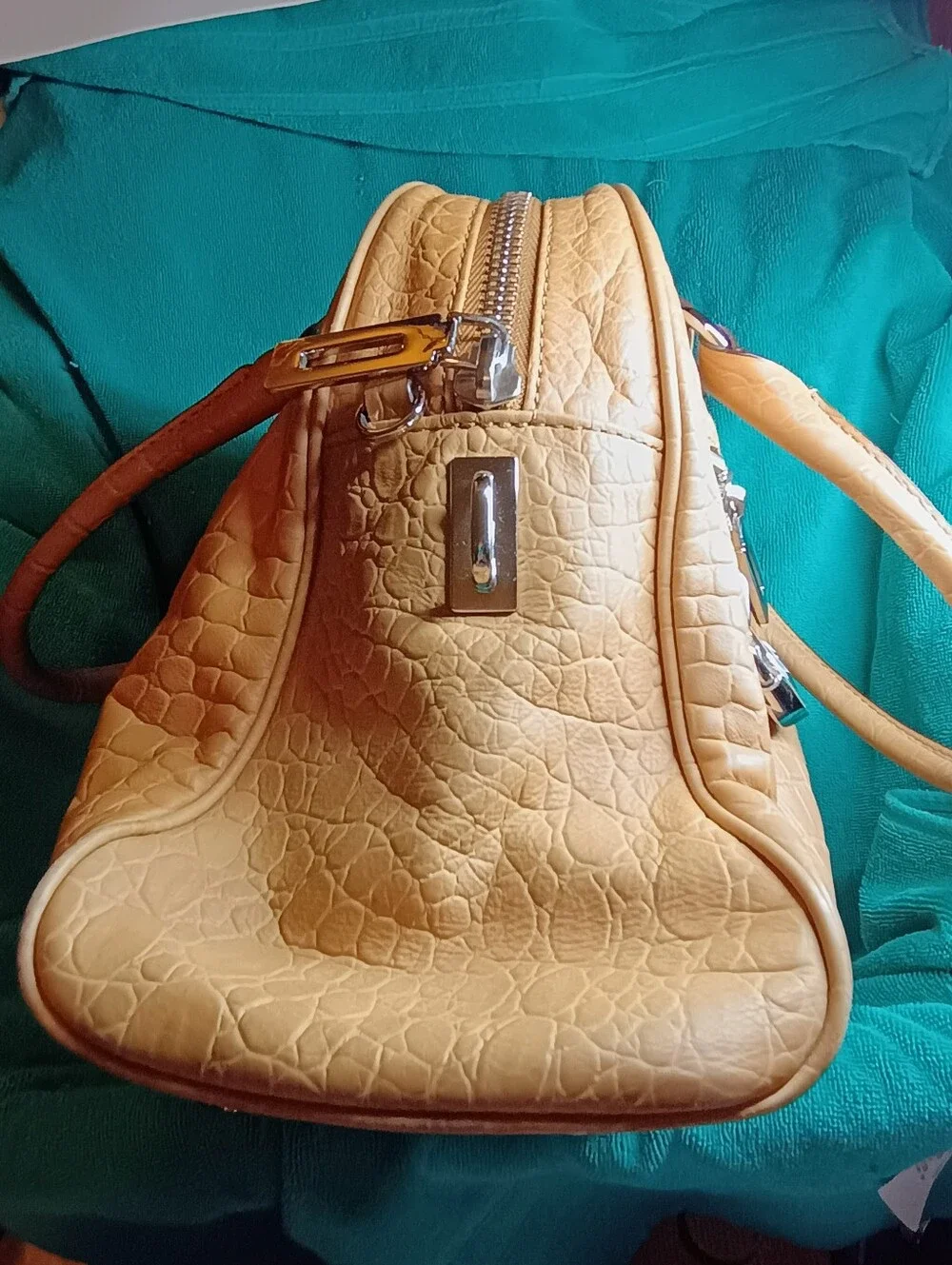 Michael Kors Joan Large Satchel – Tan Crocodile Embossed Leather